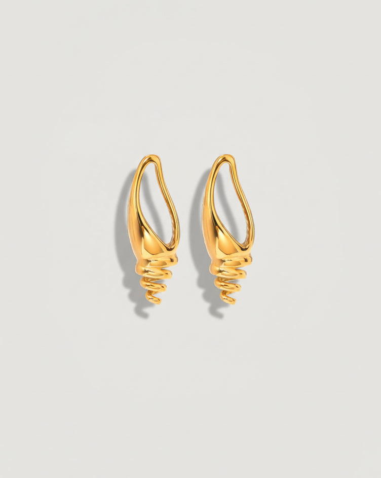 Lunara Shell Earrings – 18K Gold | Lightweight Coastal Statement - STUDIO JO STORE  