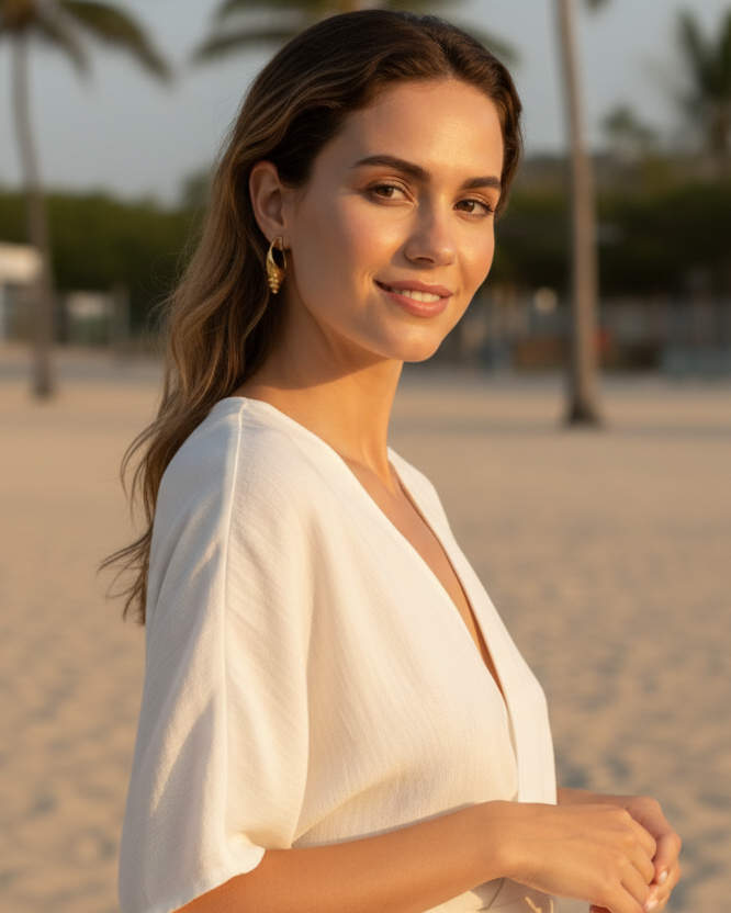 Lunara Shell Earrings – 18k Gold | Lightweight Coastal Statement
