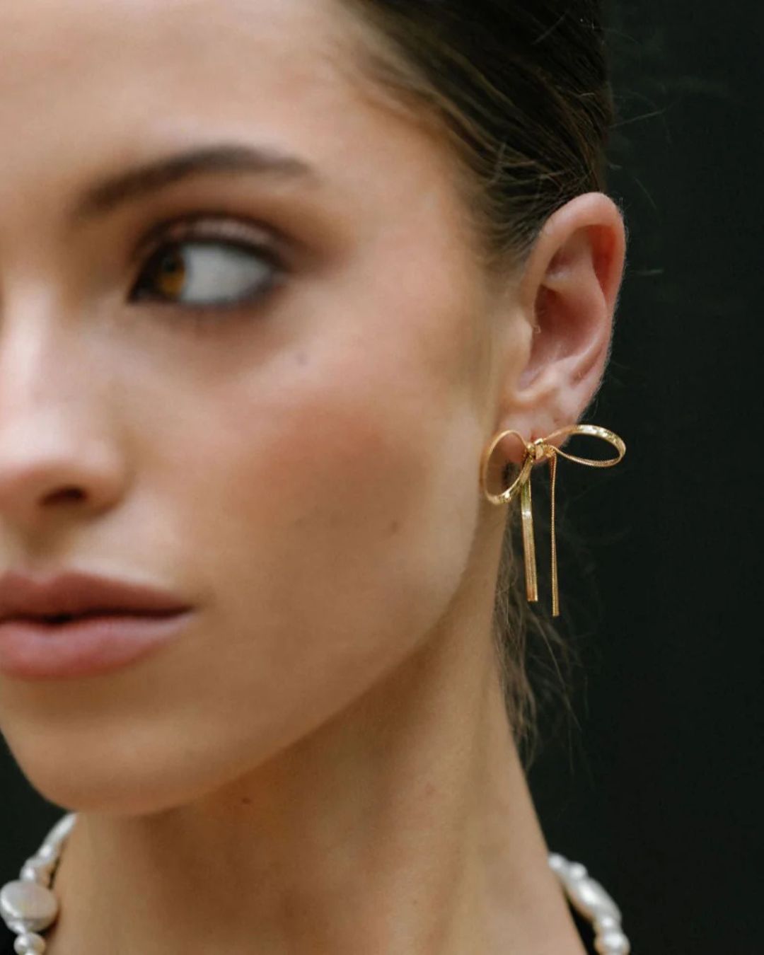 Lune Petite Bow Stud Earrings – 18K Gold - STUDIO JO STORE  