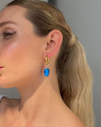 Thumbnail for OCEAN WAVE HEART DROP EARRINGS BLUE - STUDIO JO STORE  