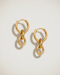 Thumbnail for Tegan Rae Jewellery Peita hoop chain earrings in 18k gold, featuring sleek hoop design with chain detail for a stylish look.