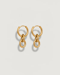 Thumbnail for Tegan Rae Jewellery Peita Hoop Chain Earrings in 18k gold, showcasing stylish hoop earrings with chain detail and a polished finish.