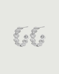 Thumbnail for Solmare Shell Half Hoop Earrings Platinum Silver - STUDIO JO STORE  