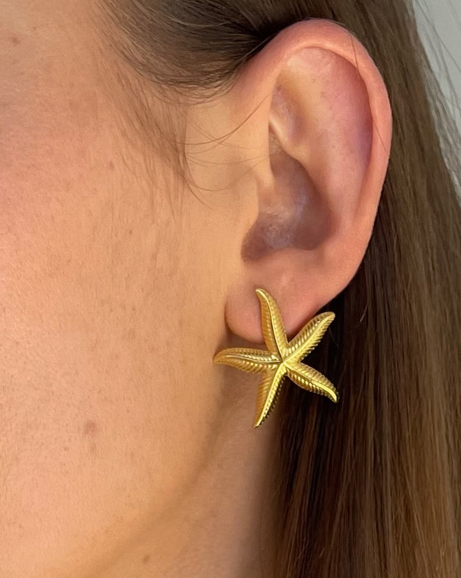 STARFISH STUD EARRINGS GOLD - STUDIO JO STORE  