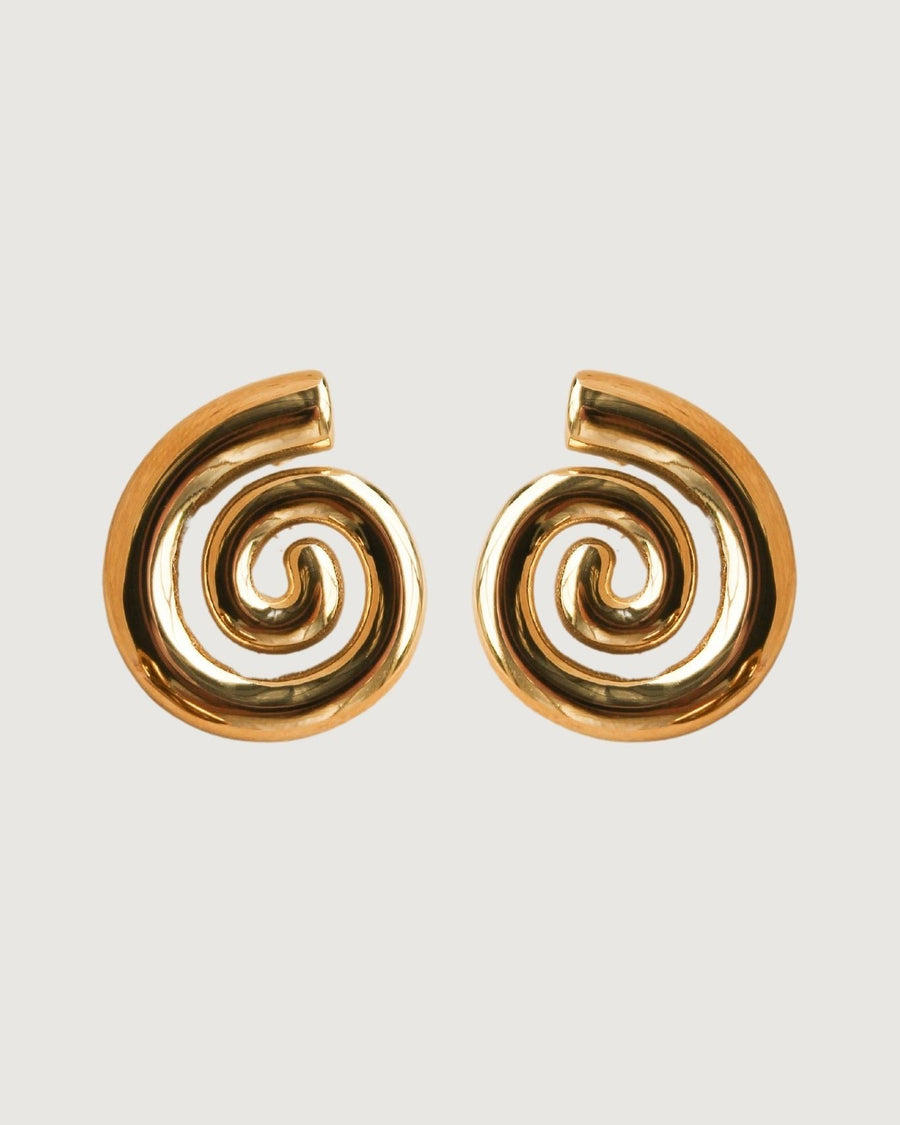 GOLD CONCH SHELL EARRINGS - STUDIO JO STORE  