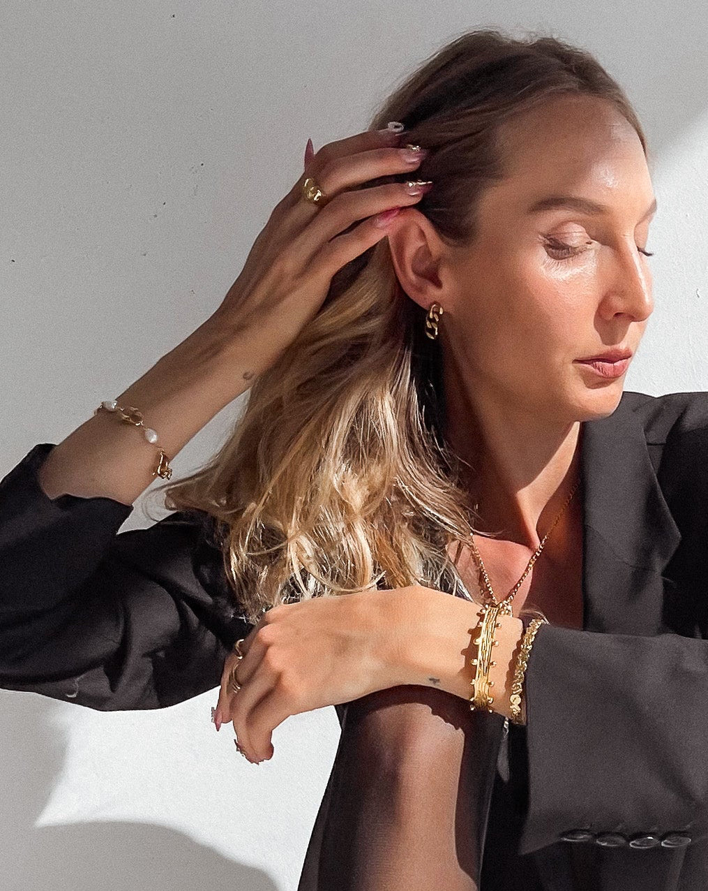 GOLD LINK CHAIN EARRINGS - STUDIO JO STORE  