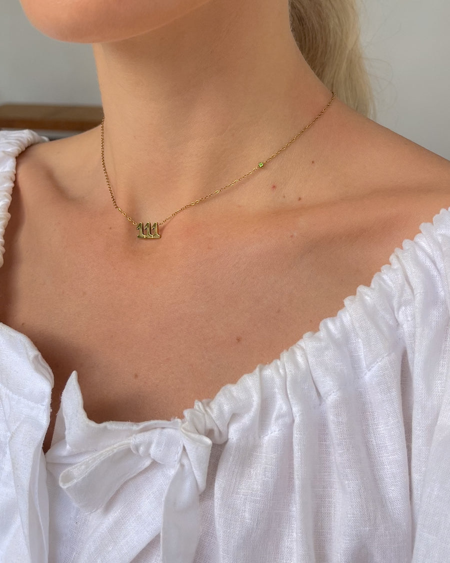 ANGEL NUMBER 111 CHOKER NECKLACE - MANIFESTATION - 18K GOLD - STUDIO JO STORE  