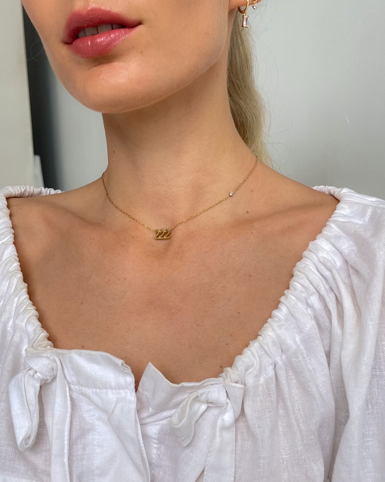 ANGEL NUMBER 222 CHOKER NECKLACE - ALIGNMENT & HARMONY - 18K GOLD - STUDIO JO STORE  
