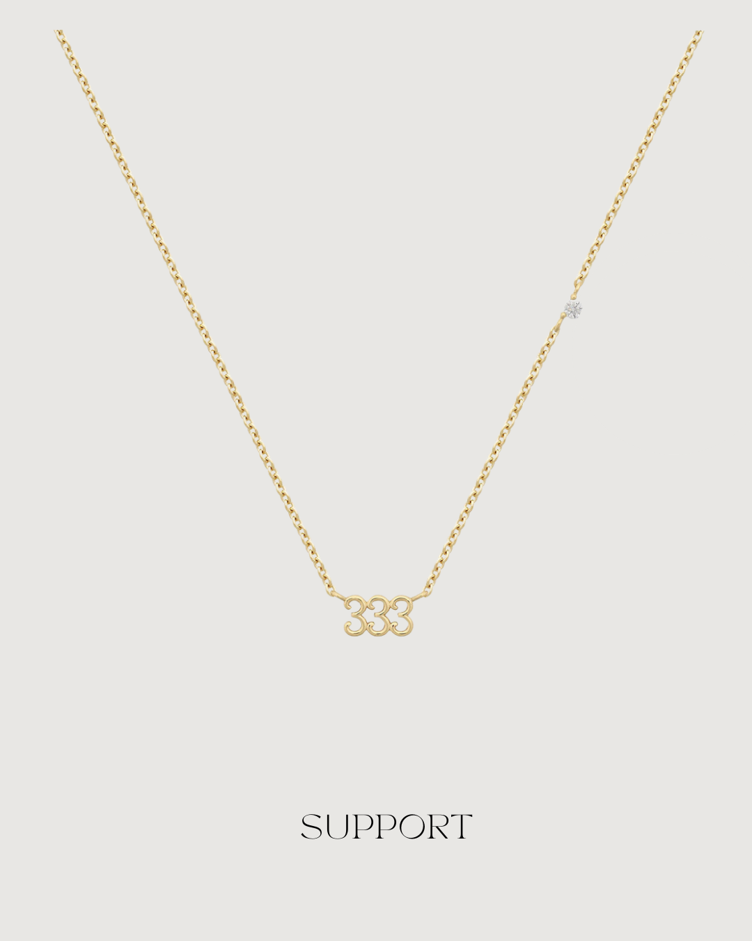 Gold choker necklace with angel number 333 pendant by TEGAN RAE JEWELLERY, 18k gold support, elegant jewelry accessory