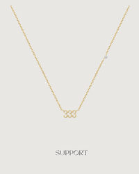 Thumbnail for Gold choker necklace with angel number 333 pendant by TEGAN RAE JEWELLERY, 18k gold support, elegant jewelry accessory
