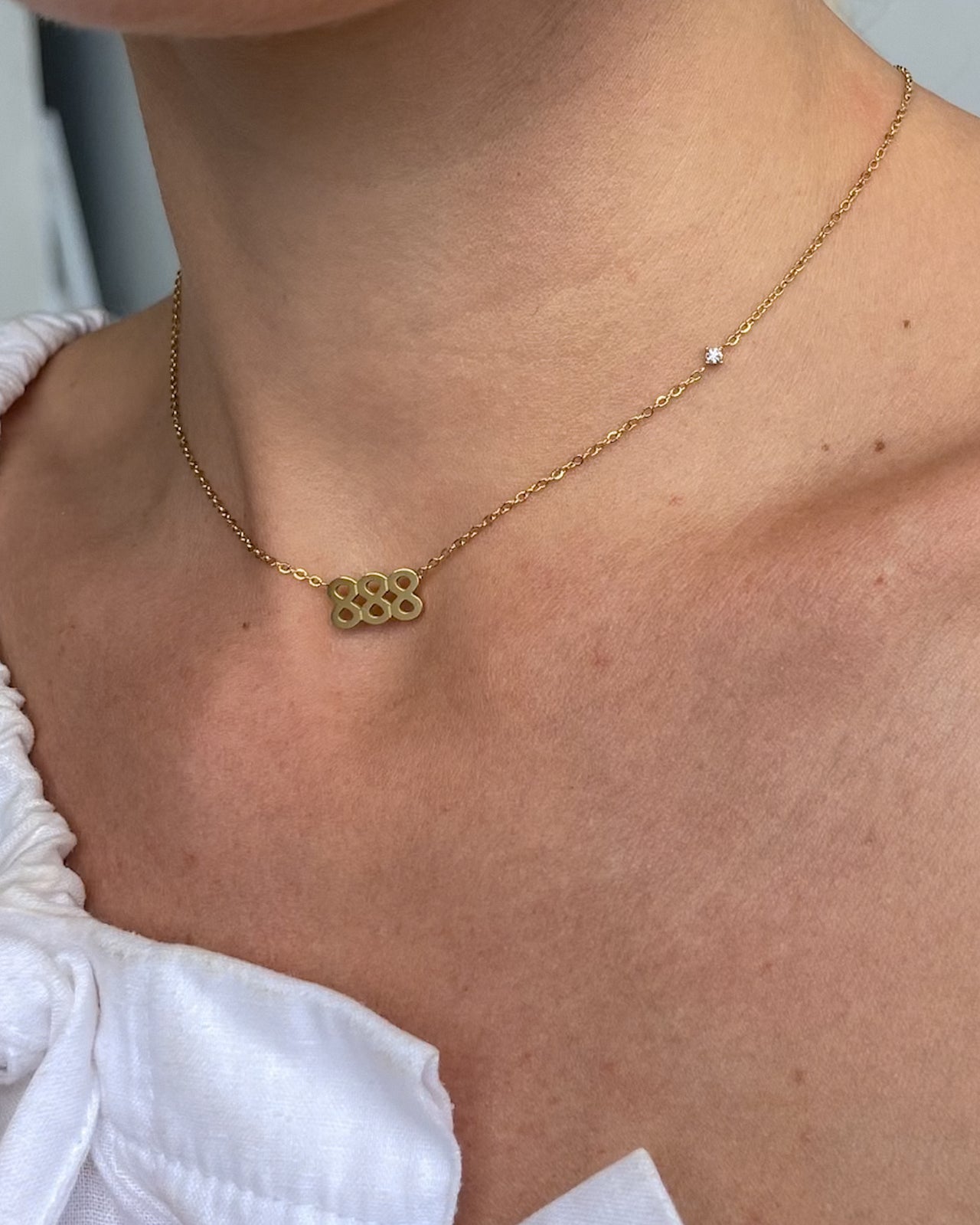 ANGEL NUMBER 888 CHOKER NECKLACE - BALANCE - GOLD - STUDIO JO STORE  