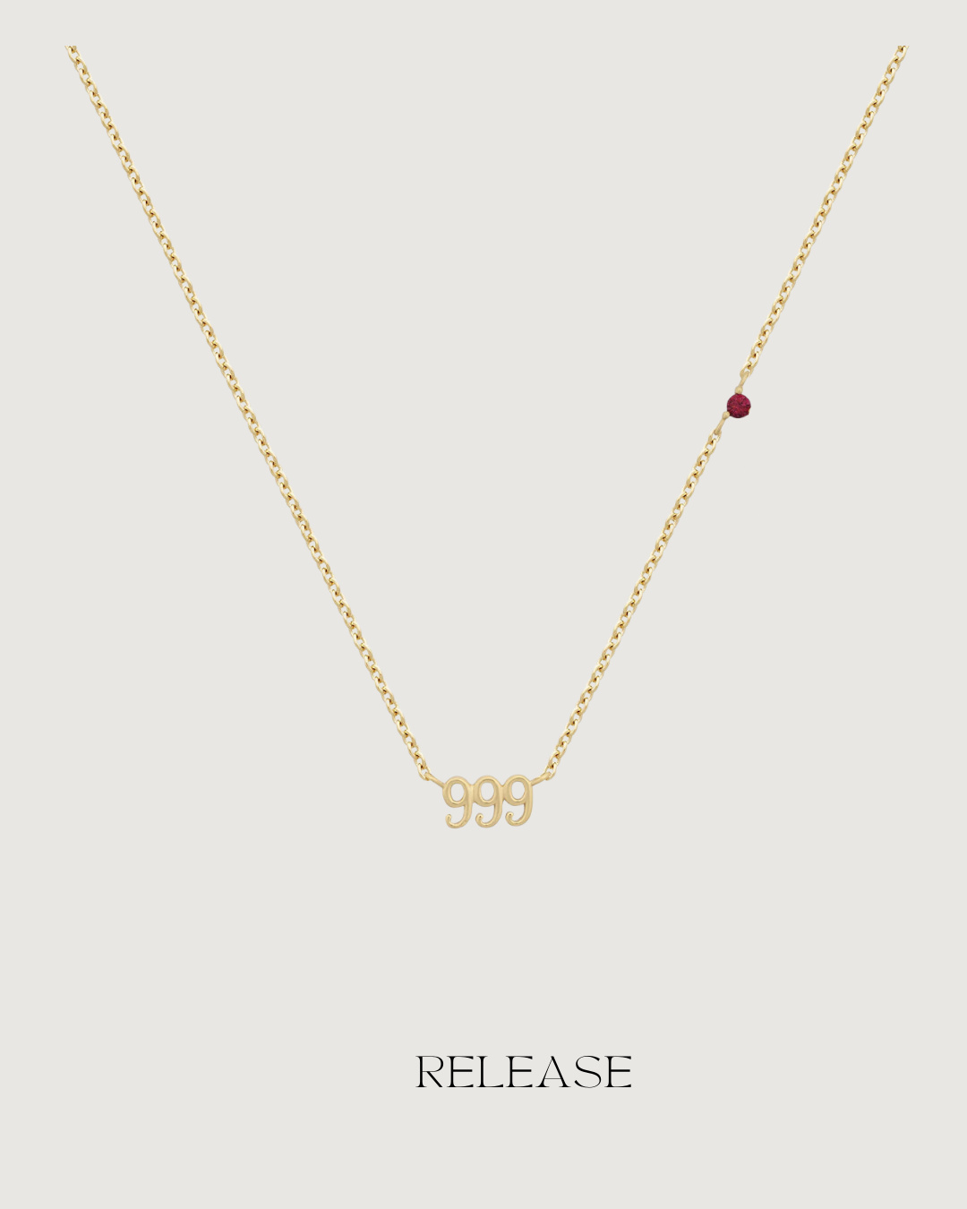 ANGEL NUMBER 999 CHOKER NECKLACE - RELEASE - GOLD - STUDIO JO STORE  