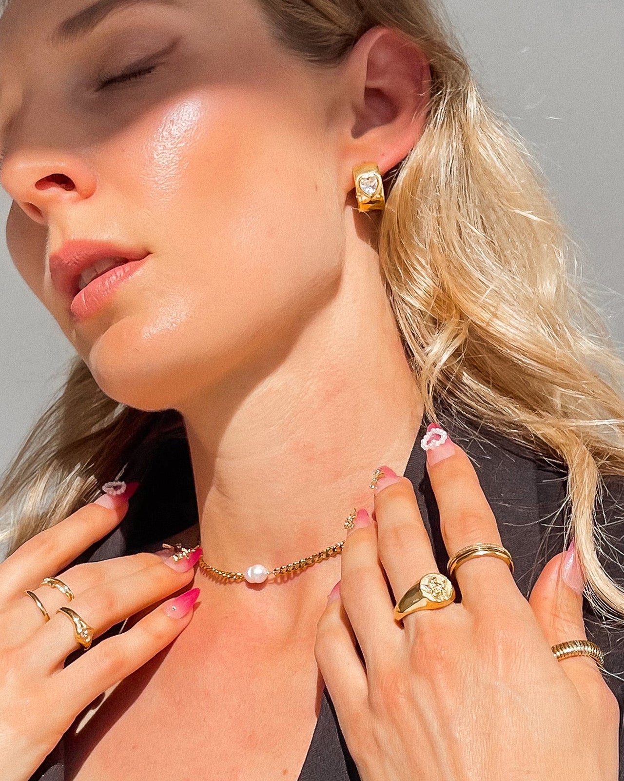 MADELINE PEARL CHAIN CHOKER NECKLACE 18k GOLD PVD - STUDIO JO STORE  