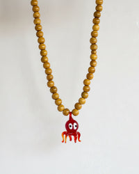 Thumbnail for OLLIE THE OCTOPUS PENDANT NECKLACE - RED BROWN - STUDIO JO STORE  
