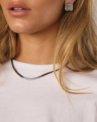 Thumbnail for Silver Solace fine snake chain necklace by Tegan Rae Jewellery, close-up of sleek, delicate jewelry with a smooth snake chain design.