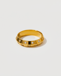 Thumbnail for EMPRESS STUDDED BAND RING GOLD - STUDIO JO STORE  