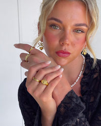 Thumbnail for EMPRESS STUDDED BAND RING GOLD - STUDIO JO STORE  