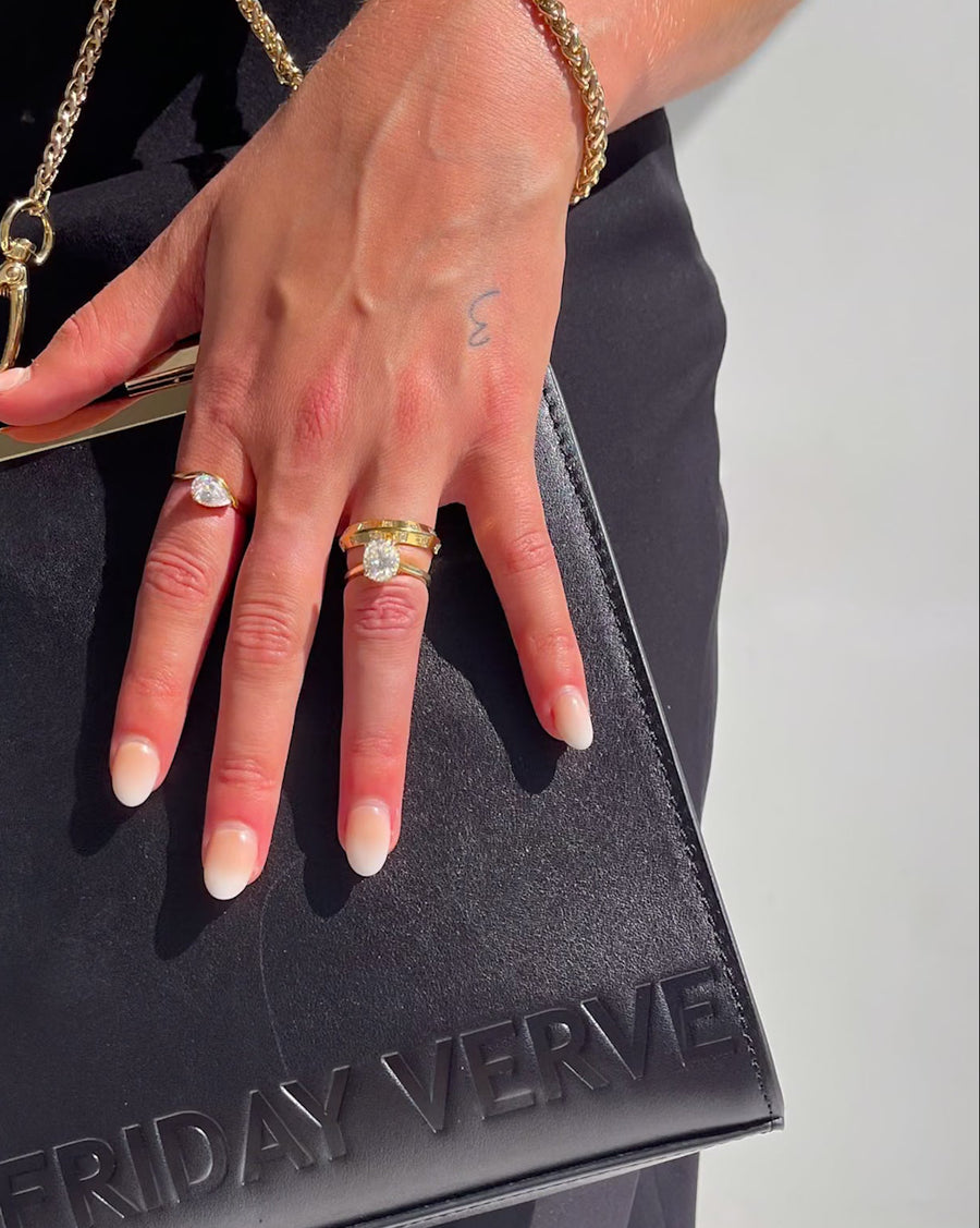 EMPRESS STUDDED BAND RING GOLD - STUDIO JO STORE  