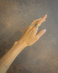 Thumbnail for Aurora Two-Tone Dome Ring by TEGAN RAE JEWELLERY featuring platinum silver and gold in a sleek, modern design.