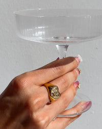 Thumbnail for CUPID ANGEL HEART SIGNET RING 18K GOLD PVD PLATED - STUDIO JO STORE  