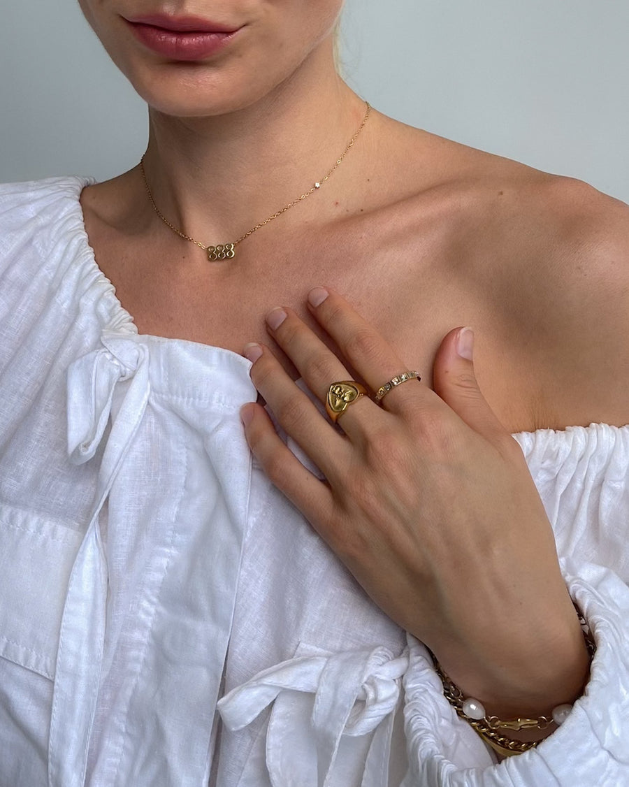 CUPID ANGEL HEART SIGNET RING 18K GOLD PVD PLATED - STUDIO JO STORE  
