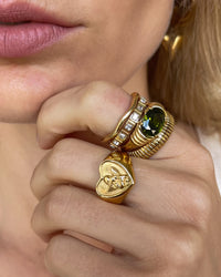 Thumbnail for Cupid Angel Heart Signet Ring 18k Gold Pvd Plated