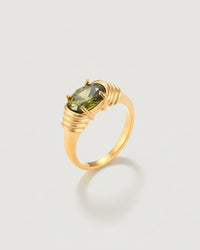 Thumbnail for EMERALD GREEN VINTAGE RING 18K GOLD PVD - STUDIO JO STORE  