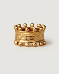 Thumbnail for Tegan Rae Jewellery Izaha Textured Ring in 18k gold PVD with a unique textured design, showcasing elegant craftsmanship.