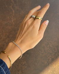 Thumbnail for Gold Luna Curve Band Statement Ring by Tegan Rae Jewelry featuring a bold, curved design and intricate detailing.