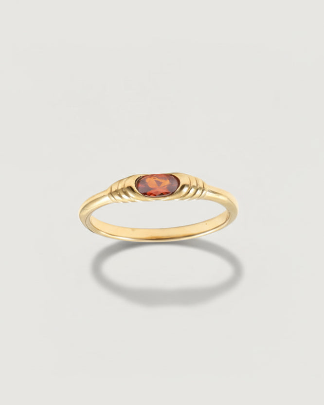Red Zirconia Ring Gold - STUDIO JO STORE  