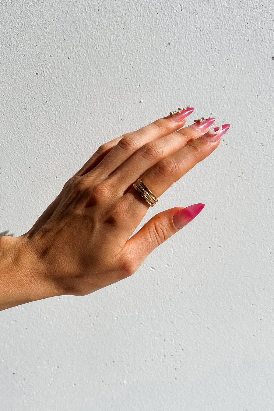 THREE SISTERS STACKING RING SET OF 3 18K GOLD PVD - STUDIO JO STORE  