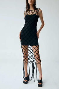 Thumbnail for THIRD FORM THE NET TANK DRESS BLACK - STUDIO JO STORE  
