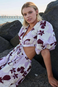Thumbnail for PRE-LOVED - OLI & KUBO - VIEJA MAXI DRESS SHADOW LILAC PRINT - STUDIO JO STORE  