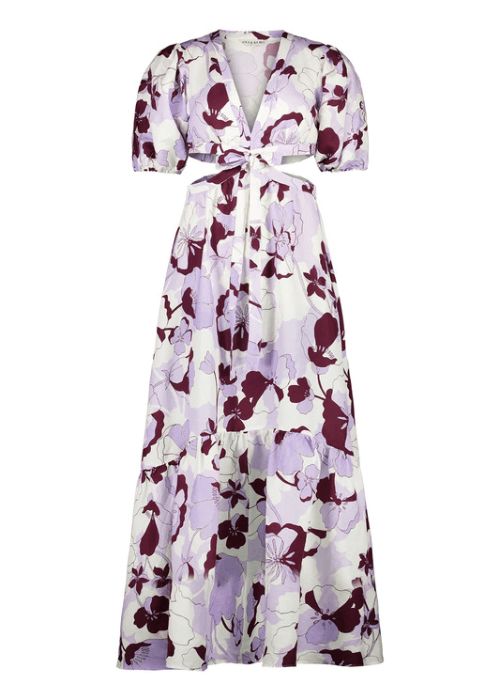 Vieja Maxi Dress Shadow Lilac Print - STUDIO JO STORE