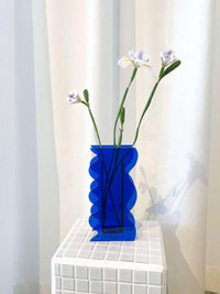 Thumbnail for Curved Wiggle Vase - Blue Acrylic